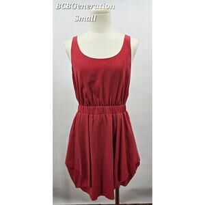 BCBGeneration Red Madder Silky Asymmetrical Mini Dress